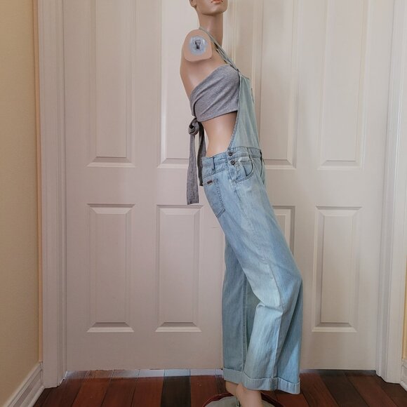 Joe's Jeans Rare Vintage Wash Wide Leg Denim Overall SZ 27 - Picture 5 of 10